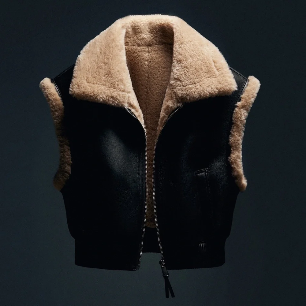 Jason Wu Shearling-lined bomber vest faux leather M - Picture 14 of 16